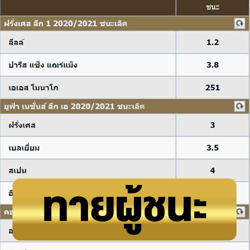 เดิมพันแบบทายผลผู้ชนะ