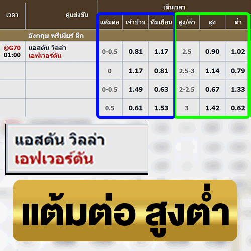 เดิมพันแบบมีแต้มต่อสูงต่ำ